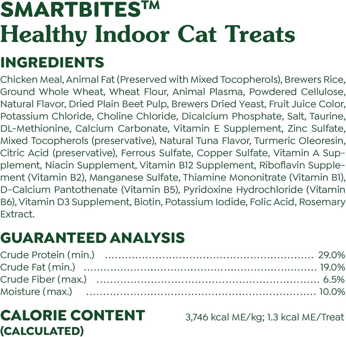 Greenies Feline Smartbites Healthy Indoor Cat Treats, Tuna Flavor, 16 oz. Tub
