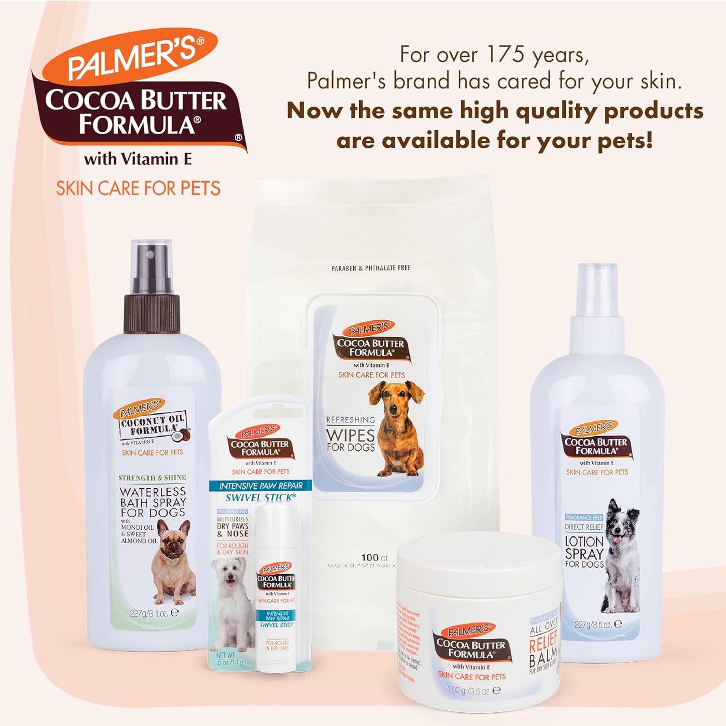 Palmer's Cocoa Butter Fragrance Free Intensive Paw Repair Swivel Stick for Dogs Cocoa Butter Paw Balm with Vitamin E, Peppermint Oil, and Shea Butter for Rough & Dry Pads for Dogs -0.5 oz