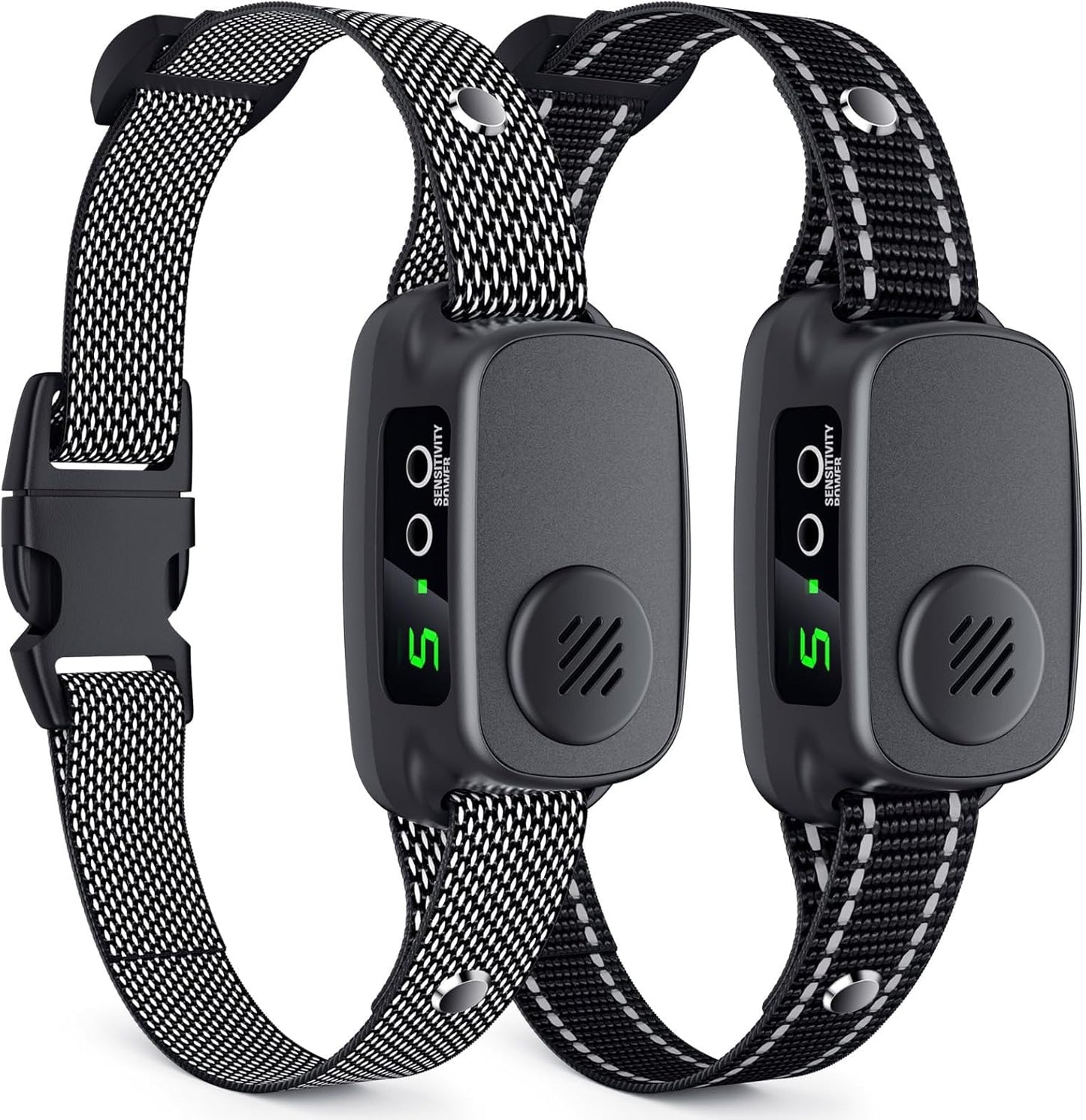 Bark Collar 2 Pack, Dog Bark Collar for Large Medium Dogs 30-120lbs, Automatic Waterproof Barking Collar with Beep Vibration and 5 Adjustable Sensitivity