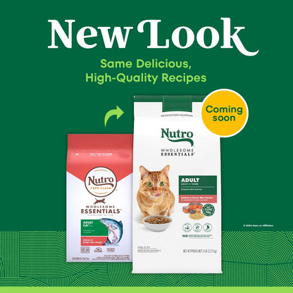Nutro Wholesome Essentials Adult Dry Cat Food, Salmon & Brown Rice Recipe, 5 lb. Bag