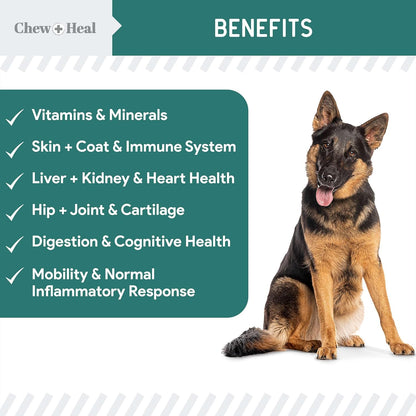 12-in-1 Multivitamin for Dogs - 240 Puppy and Senior Dog Vitamin and Supplement Soft Chews for Hip and Joint - Advanced Formula with Glucosamine, Omega 3,6,9, Vitamins, Probiotics, and More