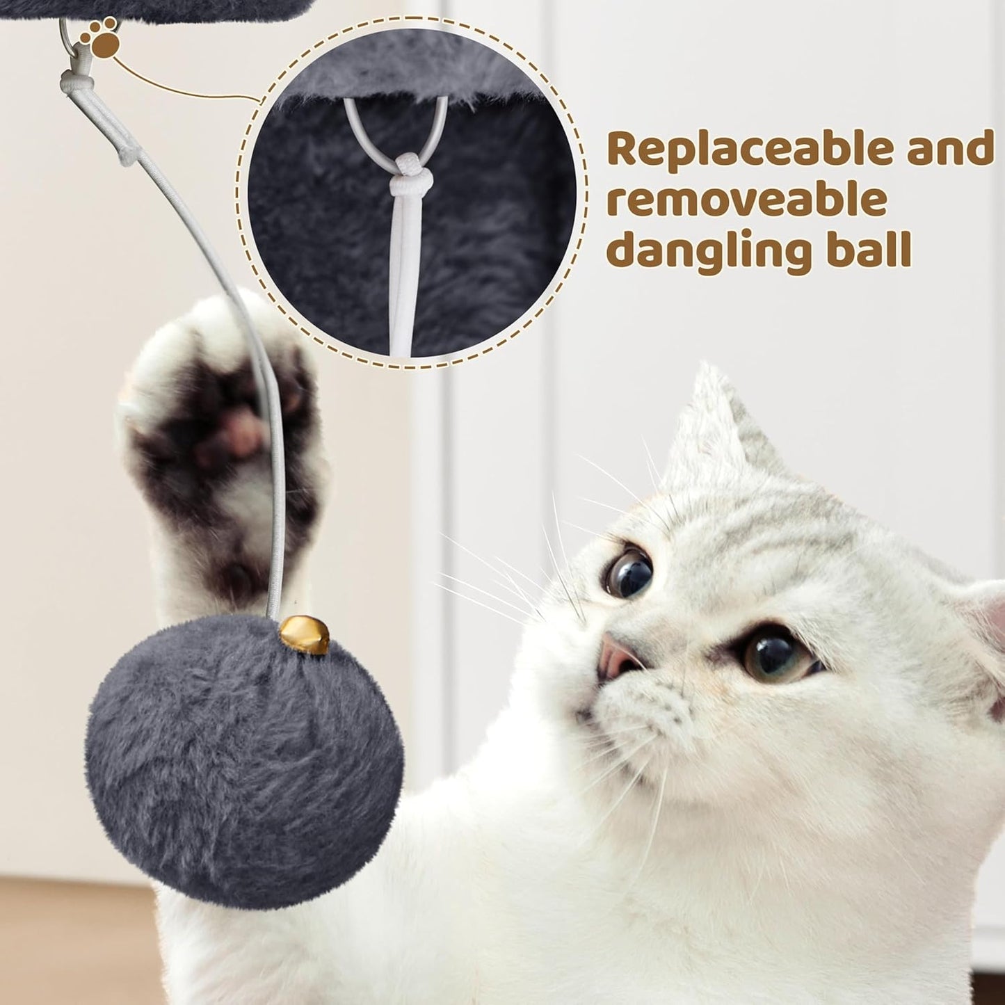 Yaheetech 23.5in Cat Tree Tower, Cat Condo with Sisal-Covered Scratching Posts, Cat House Activity Center Furniture for Kittens, Cats and Pets - Dark Gray