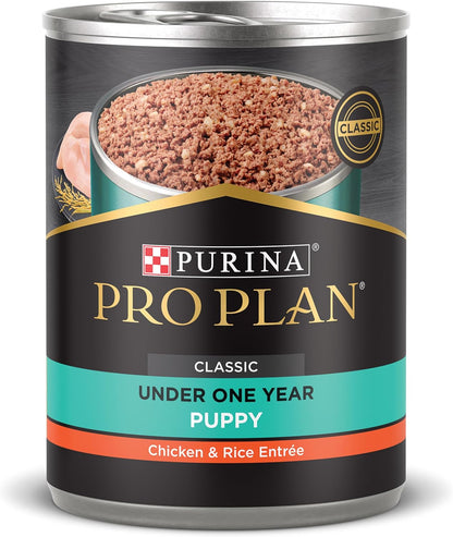 Purina Pro Plan Puppy - Dry Dog Food & Canned Wet Dog Food Bundle Package