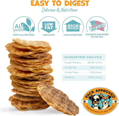 Chicken Chips - Crunchy, Single Ingredient Dog Treat -100% All Natural Chicken Breast - 4oz