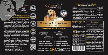 Rich Omega-3 Fish Oil for Dogs & Cats | Natural EPA + DHA Fatty Acids for Shiny Coat, Reduce Itchy Skin, Support Joint Function, Immune & Heart Health, 16 FL OZ