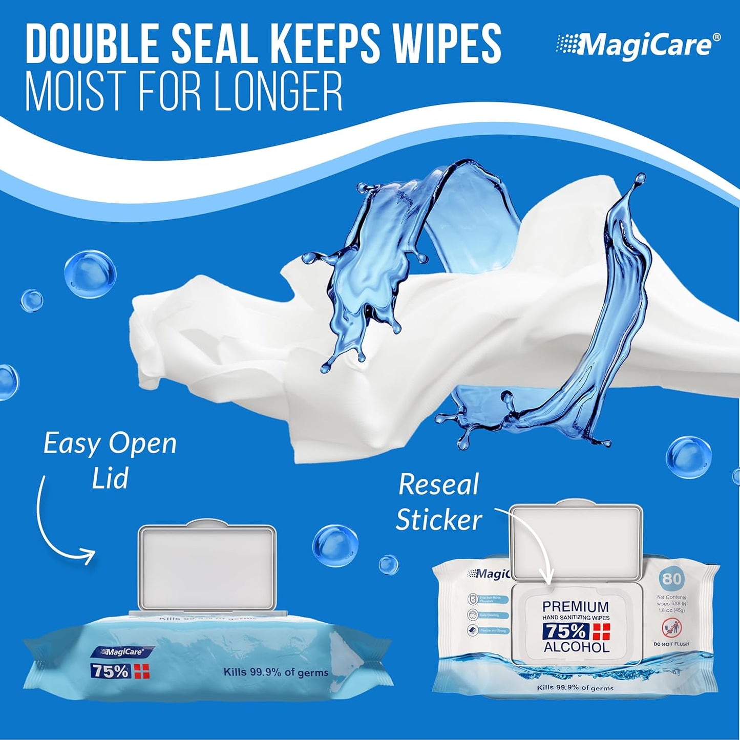 MAGICARE Pet Wipes (400 ct) + Alcohol Wipes (4×80 ct) Combo Pack