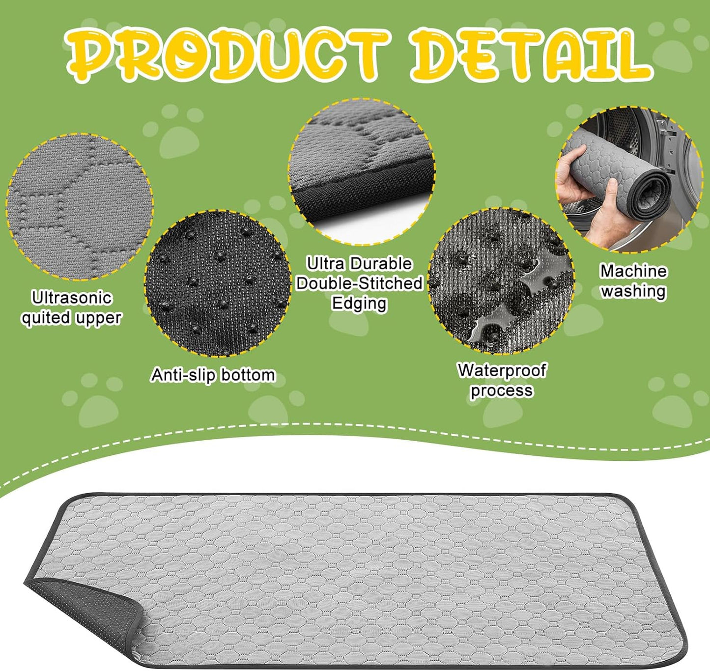 1 Pcs 24 x 48 in Guinea Pig Cage Liner with 2 Pcs Waterproof and Washable Pee Pads, Guinea Pig Bedding, Tarp Bottom Base for Small Animals Bunny Hamster Hedgehog Ferret