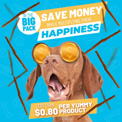 Sitka Farms Beef Sticks - 10 Inch Dog Chews, All Natural Beef Flavor - 50 Count, Premium Crunchy Munchy Sticks with Bully, Collagen and Gelatin