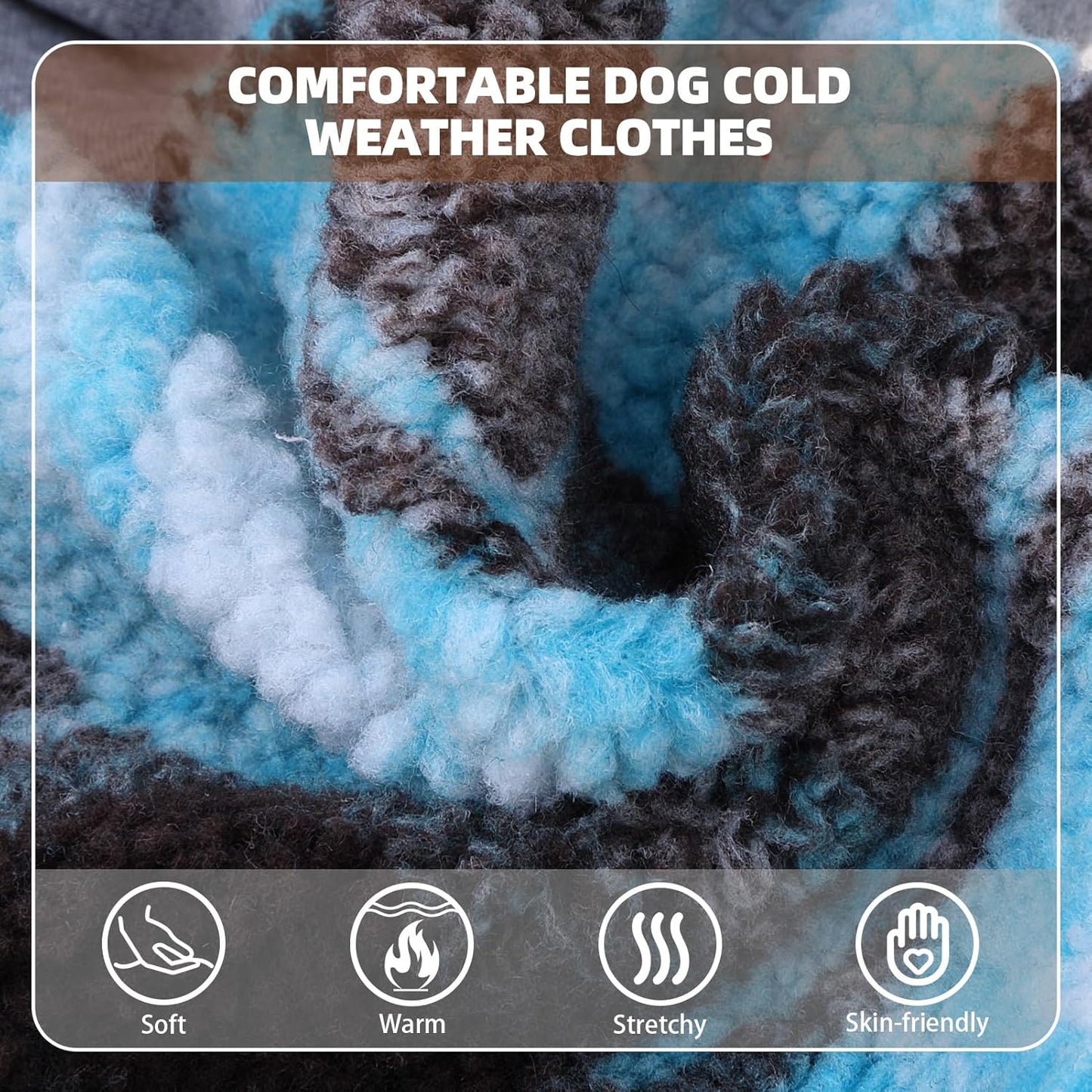 PUPTECK Dog Hoodie Puppy Sweatshirt Warm Dog Sweater Winter Clothes Cold Weather Coats for Small Medium Large Dogs, Blue, S/M