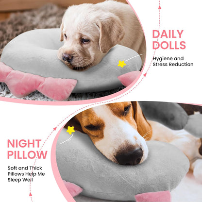 Dog Pillow - Soft Neck Pillows for Dogs, Washable Dog Calming Pillow for Better Sleep, Reduces Anxiety, Gift for Medium/Large Dogs and Cats