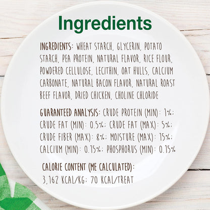 Nylabone Healthy Edibles Natural Dog Chews Long Lasting Bacon Flavor Treats for Dogs, X-Small/Petite (8 Count)