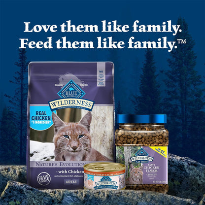 Blue Buffalo Wilderness Natural Adult Dry Cat Food, High-Protein and Grain-Free Diet, Supports Healthy Muscle Development and a Healthy Immune System, Chicken, 12-lb. Bag