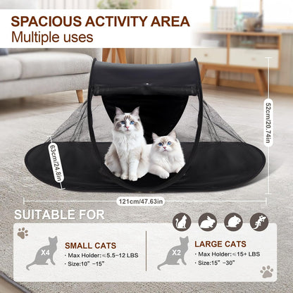 X-ZONE PET Outdoor Cat Tent, Pop Up Cat Playpen, Pet Enclosure Suitable Birds and Small Animals Black