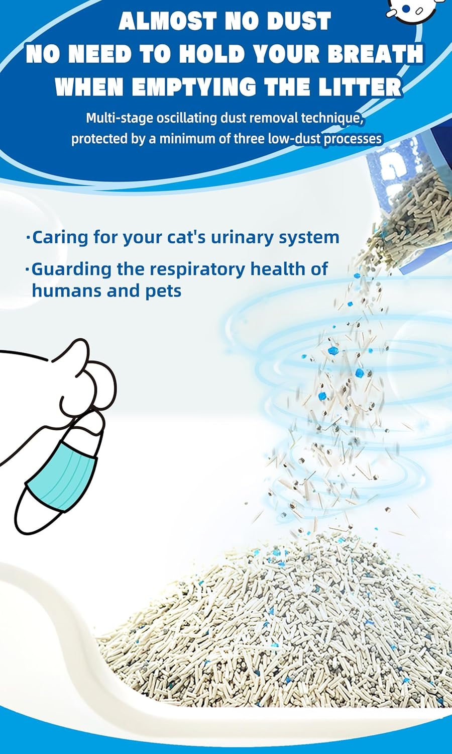 NIKORO Tofu Cat Litter,Strong Clumping Cat Litters,Odor Control and Unscented Ultra Absorbent Water Flushable Bentonite Tofu Cat Litter,Dust Free Scent Free,(5.29 lbs×1Bags)