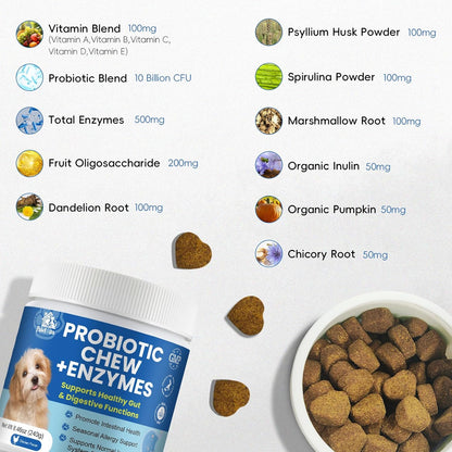 Probiotics for Dogs, Improve Itchy Skin Itchy Ears + Calming Collar for Dogs