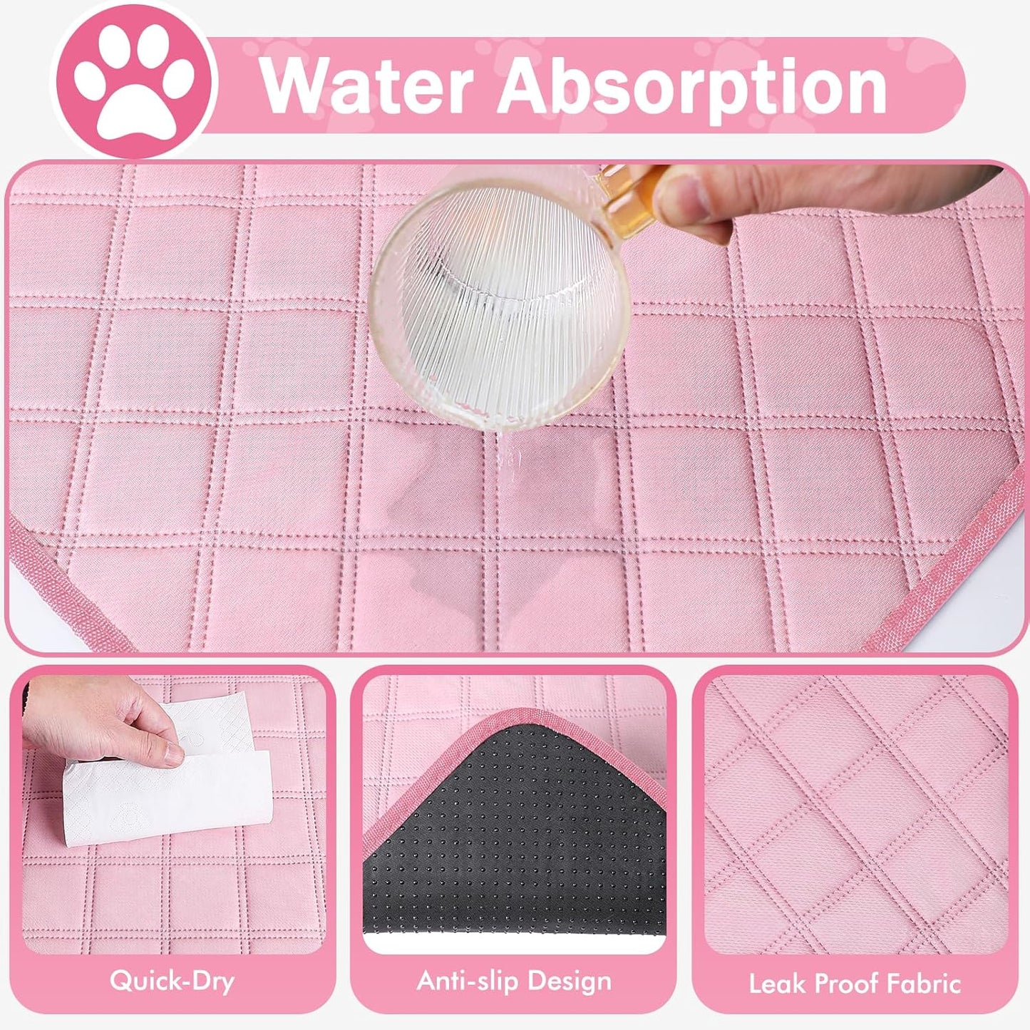 Dog Cat Playpen, Puppy Pet Playpen Indoor for Small Dog Crate Tent Cage Outdoor, Portable Pop Up Dogs Enclosure Kennel with Carrying Case for Dogs/Cats/Rabbits(Pink, Small with pad)