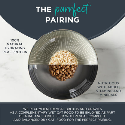 Reveal Natural Wet Canned Cat Food, Limited Ingredient, Grain Free, High Protein with No Artificial Additives, Fish and Chicken Variety in Broth, (12 x 2.47 oz Cans)