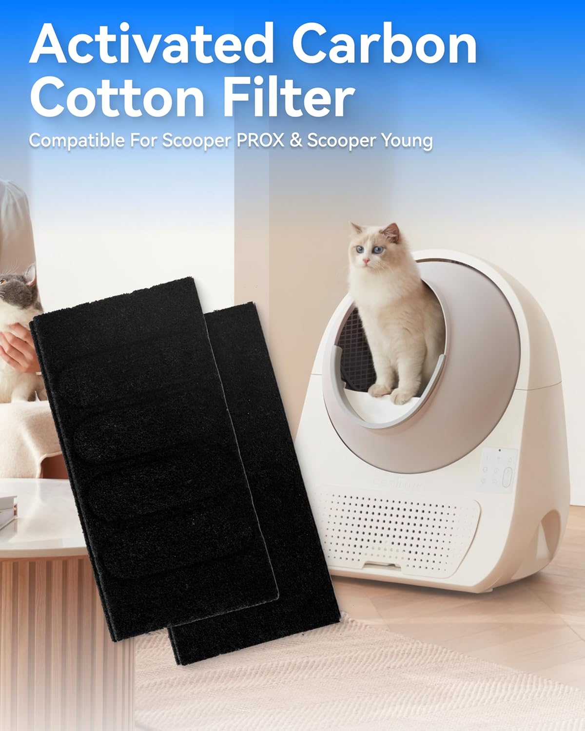 CATLINK Filter for Automatic Cat Litter Box * 2 pcs for Scooper Young & Scooper Luxury PRO & Scooper Ultra