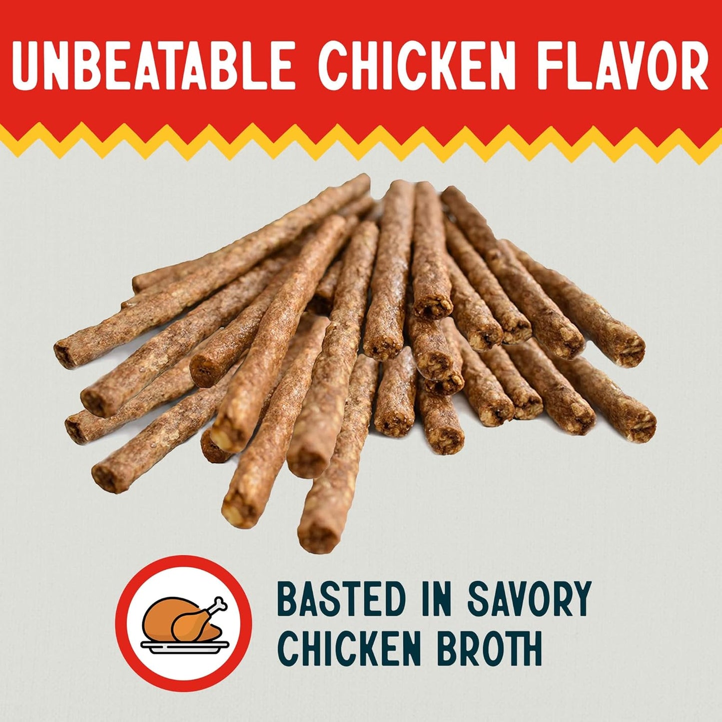 Canine Chews 5" Munchy Rawhide Sticks for Small Dogs Munchy Dog Snack Sticks 100 Pack (Chicken)