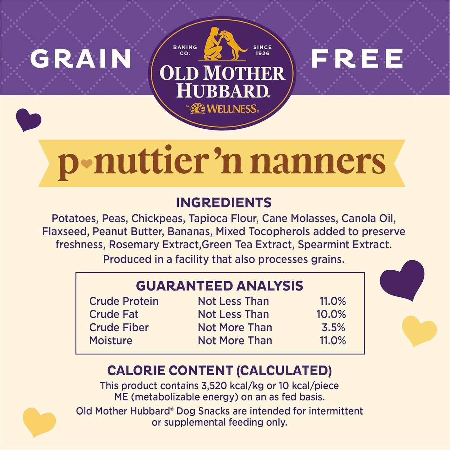 Old Mother Hubbard Wellness P-Nuttier 'N Nanners Dog Biscuits, Natural, Training Treats, Peanut Butter & Banana Flavor, Mini Size, (16 Ounce Bag)