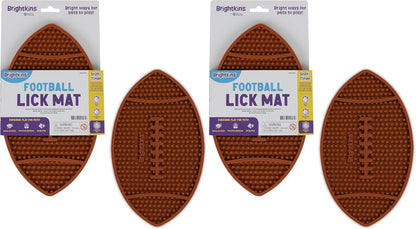 Brightkins Football Lick Mat, Food Rubber Mat and Snuffle Pet Supplies, Enrichment Puppy Pads Essentials Products, Anxiety Relief Items, Interactive Dog Toys (Pack of 2)