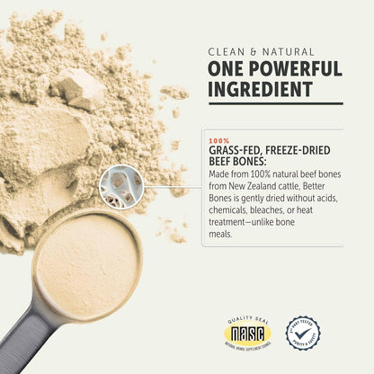 Four Leaf Rover Better Bones Bone Meal for Dogs - Dog Calcium Supplement for Healthy Joints, Teeth, & Bones - from 100% Grass-Fed New Zealand Beef Bone