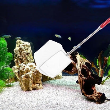 Aquarium Shrimp Net with Telescopic Handle, Small Leak-Proof Fish Tank Net, Red Extended Square Mesh for Aquarium Cleaning and Shrimp Breeding