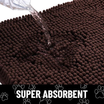 Smiry Front Door Mat Outside Entrance, Brown, 29.5" x 17" and Dog Door Mat for Muddy Paws, Brown, 30" x 20", 2 Item Bundle