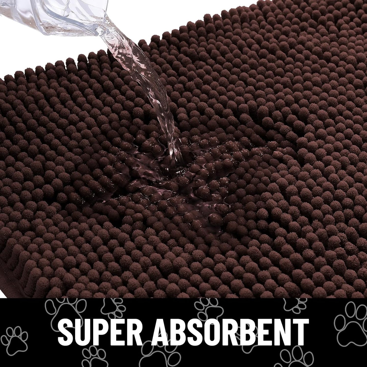 Smiry Front Door Mat Outside Entrance, Brown, 29.5" x 17" and Dog Door Mat for Muddy Paws, Brown, 30" x 20", 2 Item Bundle