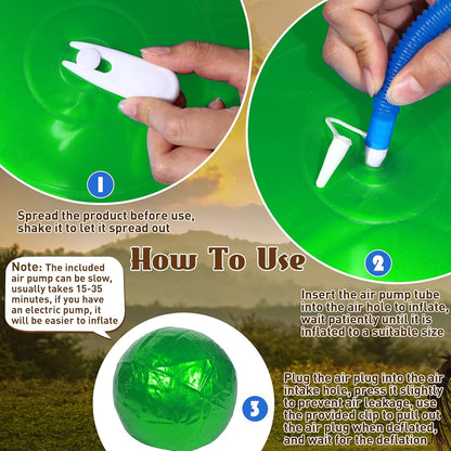 Sotiff 2 Pcs 40 Inch Horse Ball for Play Large Horse Big Equine Herding Anti Burst Dog Ball Soccer Giant, Pump Included(40 Inch,Green, Blue)