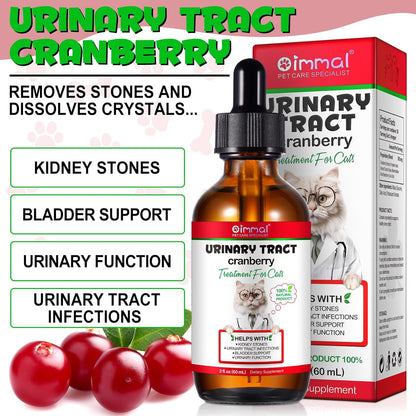 Urinary Tract for Cats, Natural Cat Urinary Tract Infection Treatment Drops Supports Bladder, Kidney Stone, Cat UTI, Cranberry Kidney Bladder Support Supplement, Chicken Flavor - 60ml / 2.02oz