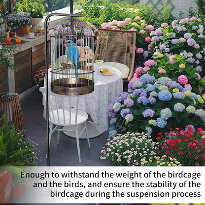 TBTFW 67 Inch High Hanging Bird Cage Stand, Bird Feeder Stand with Base, Suitable for Hanging Various Types of Birdcages(Weight Limit: Within 35 Pounds)