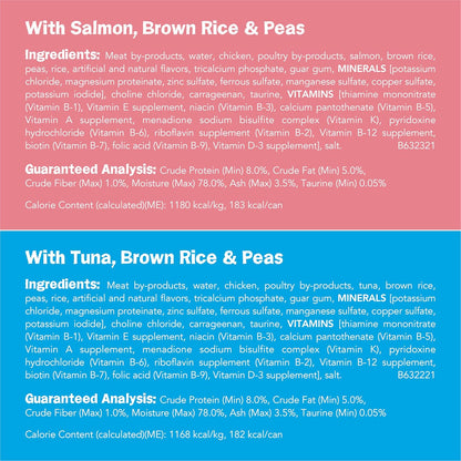 Purina Friskies Ocean Favorites Wet Cat Food Pate and Meaty Bits Variety Pack With Salmon and Tuna - (Pack of 24) 5.5 oz. Cans