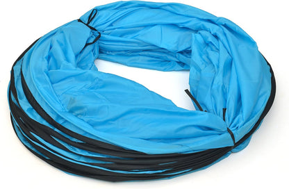 16' Dog Agility and Obedience Training Tunnel with Carry Bag and Stakes by Trademark Innovations (Blue)