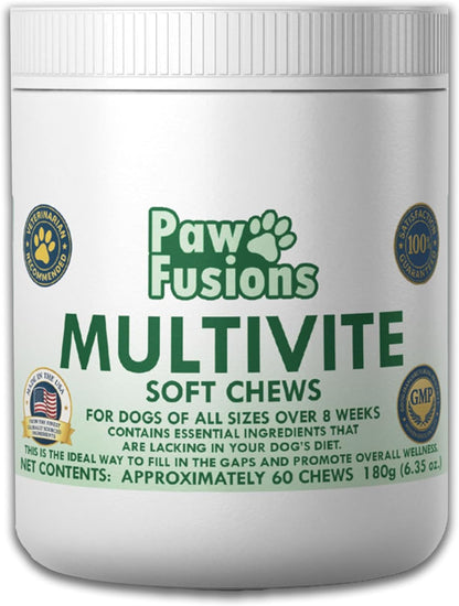 Multivite Soft Chews for Dogs 60 Count - Comprehensive Multivitamin Supporting Overal Health