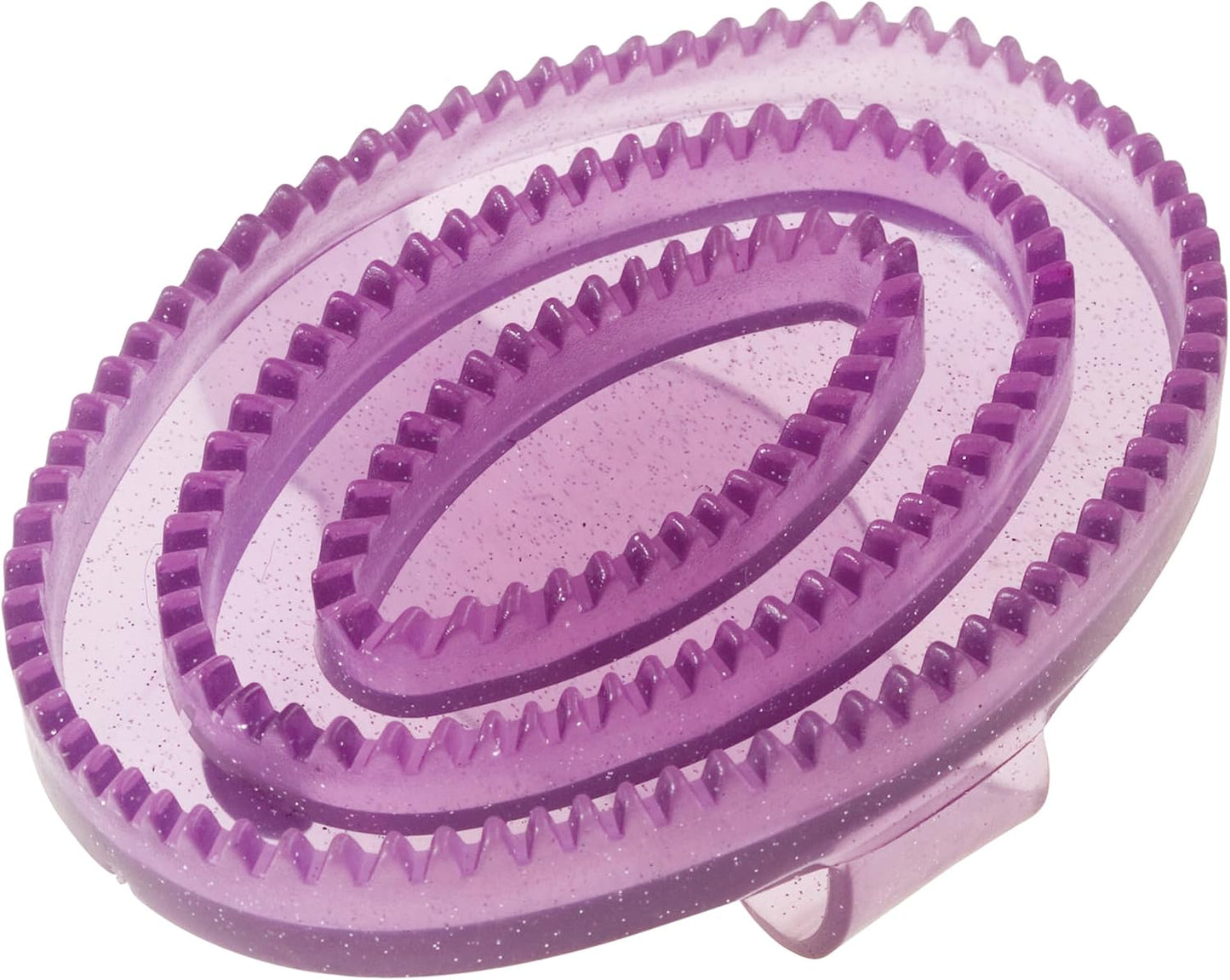 ROMA Rubber Curry Comb, Purple Glitter, Small