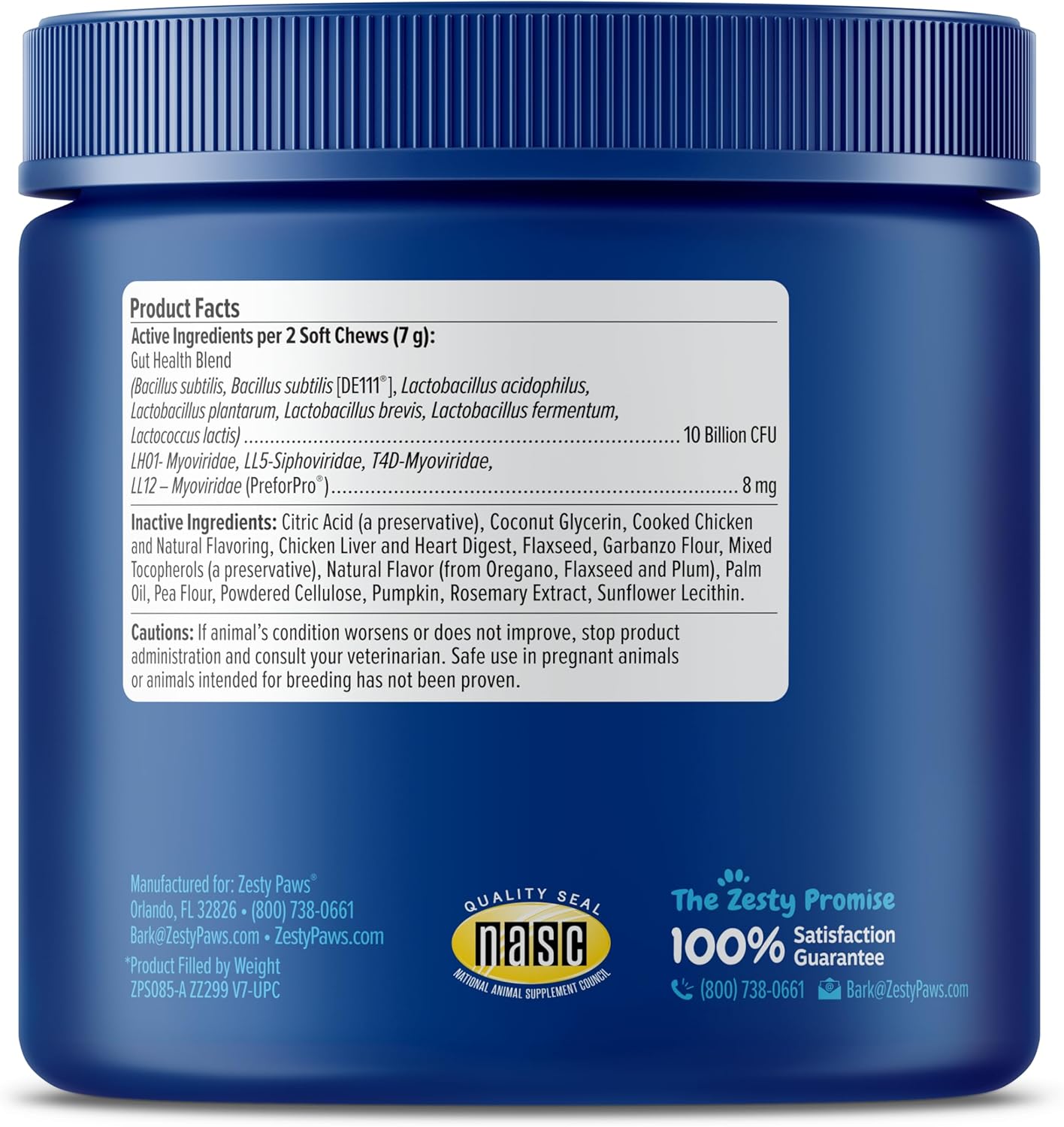 Zesty Paws Probiotics for Dogs - Digestive Enzymes for Gut Flora, Digestive Health, Diarrhea & Bowel Support - Clinically Studied DE111 - Dog Supplement Soft Chew for Pet Immune System - Adv, 90ct
