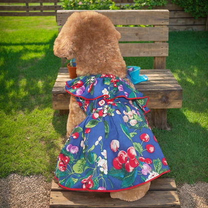 Dog Dress, Dog Party Dress and Dogs Summer Flower Dresses with Lace-Up