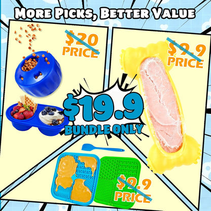 6 Value Pack Enrichment Toys for Dogs Lick Mat, Frozen Bone Power Chew & Frozen Dog Puzzle Toy, Treat Dispensing Slow Feeder Dog Enrichment Toys to Keep Them Busy for Stimulating & Cognitive Toys