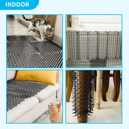 10 Pack 16 x 8 Inch Cat Scat Mat with Spikes, Scat Mat for Cats Cat Deterrent Mat Digging Stopper Repellent Spike Mat