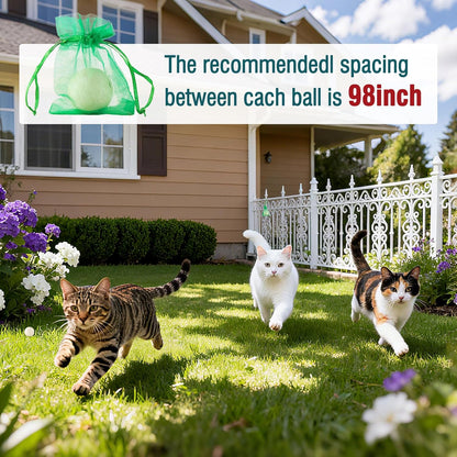 Cat Repellent Outdoor to Keep Cats Away Natural Deterrent White Ball Prevent Cats from Peeing,Guard Against Scratch and Chew 12 Pcs