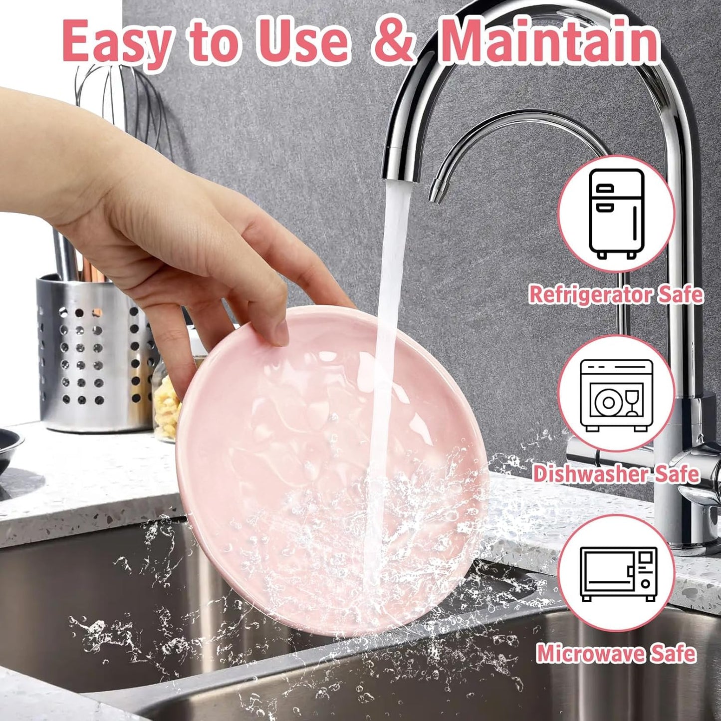 BNOSDM Raised Cat Slow Feeder Bowl and Green Ceramic Shallow Cat Food Bowls for Small Cats