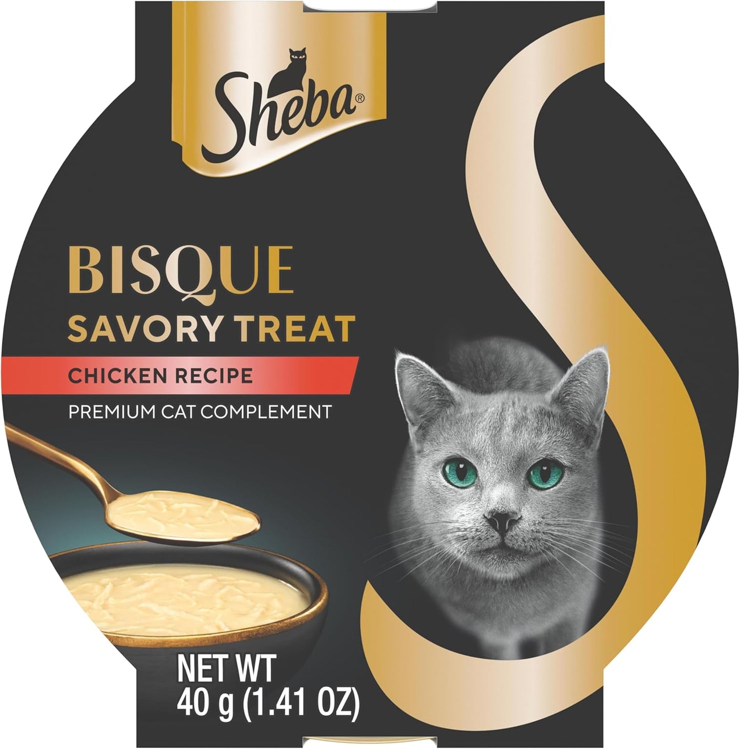 Sheba Bisque Lickable Cat Treats & Cat Food Toppers Chicken Recipe, 1.4 oz. Bowls, 14 Count