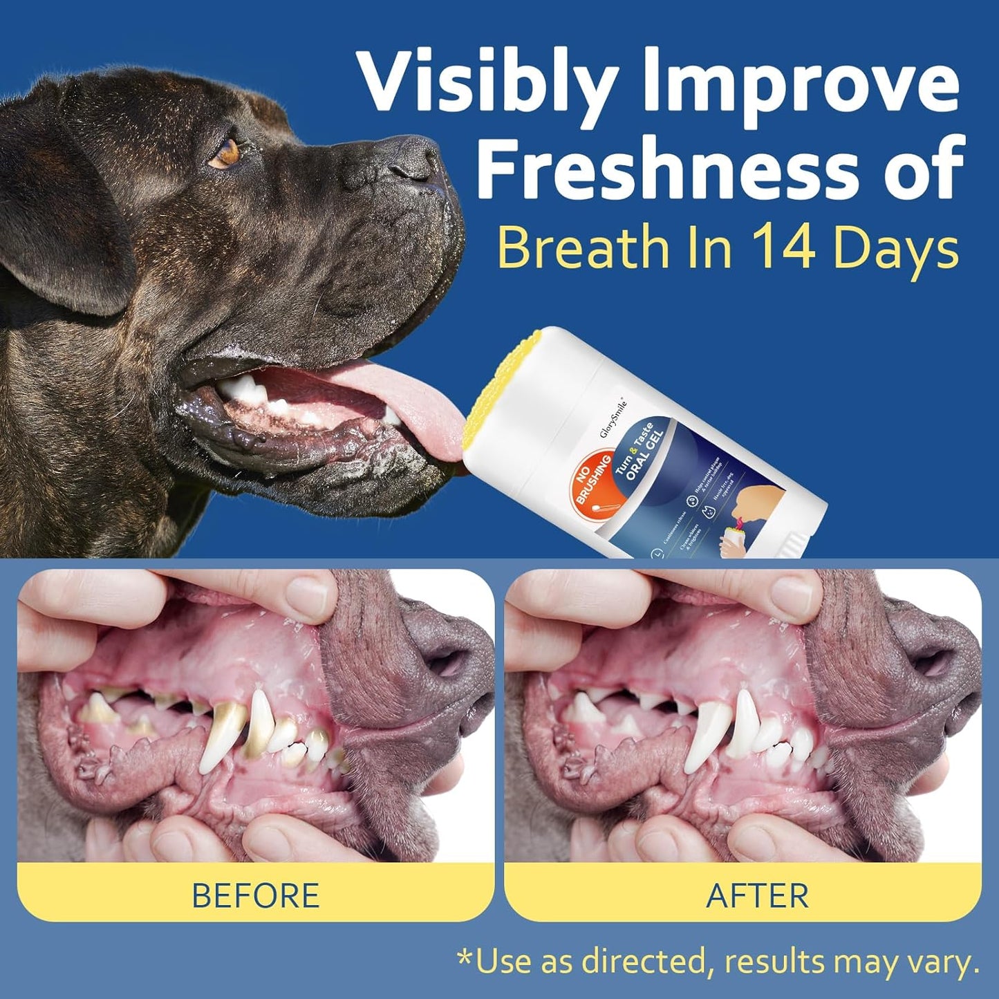 Dental Gels for Dogs, Turn & Taste Dog Toothpaste, Dog Dental Care, Continually Freshens Breath for 24 Hours, Delicious Flavors Like Chicken, No Brush Toothpaste for Dogs