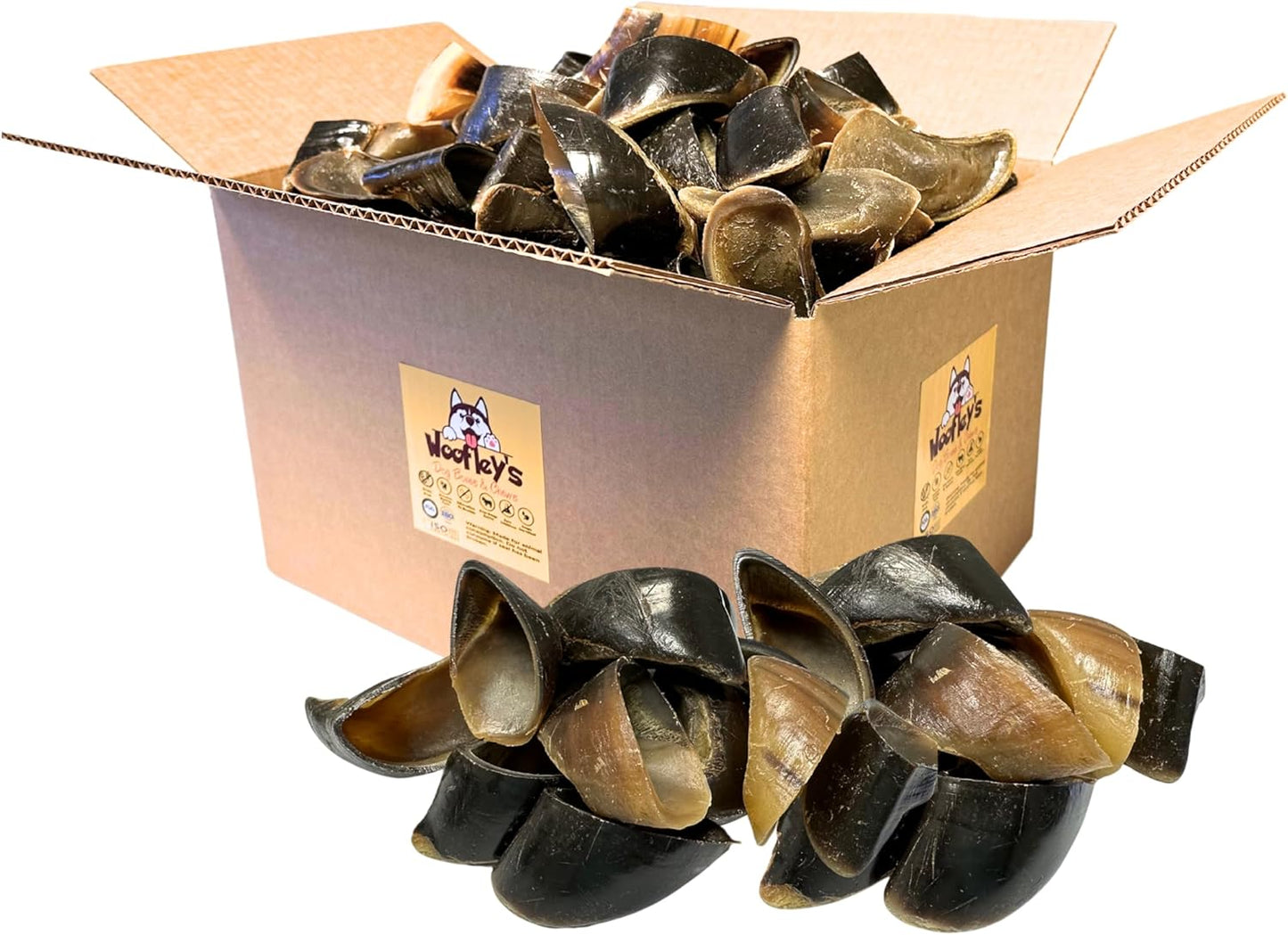 Woofley's - Cow Hooves for Dogs (50 Count) - Safe Cow Hoof Dog Chews -Fed Cattle - Best Natural Alternative to Rawhide