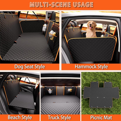 Back Seat Extender for Dogs - Large Space, Waterproof Hard-Bottom Dog Car Seat Cover for Back Seat, Holds 420lbs, Upgraded Material Waterproof Pet Car Bed Dog Hammock for Car, SUV,Truck