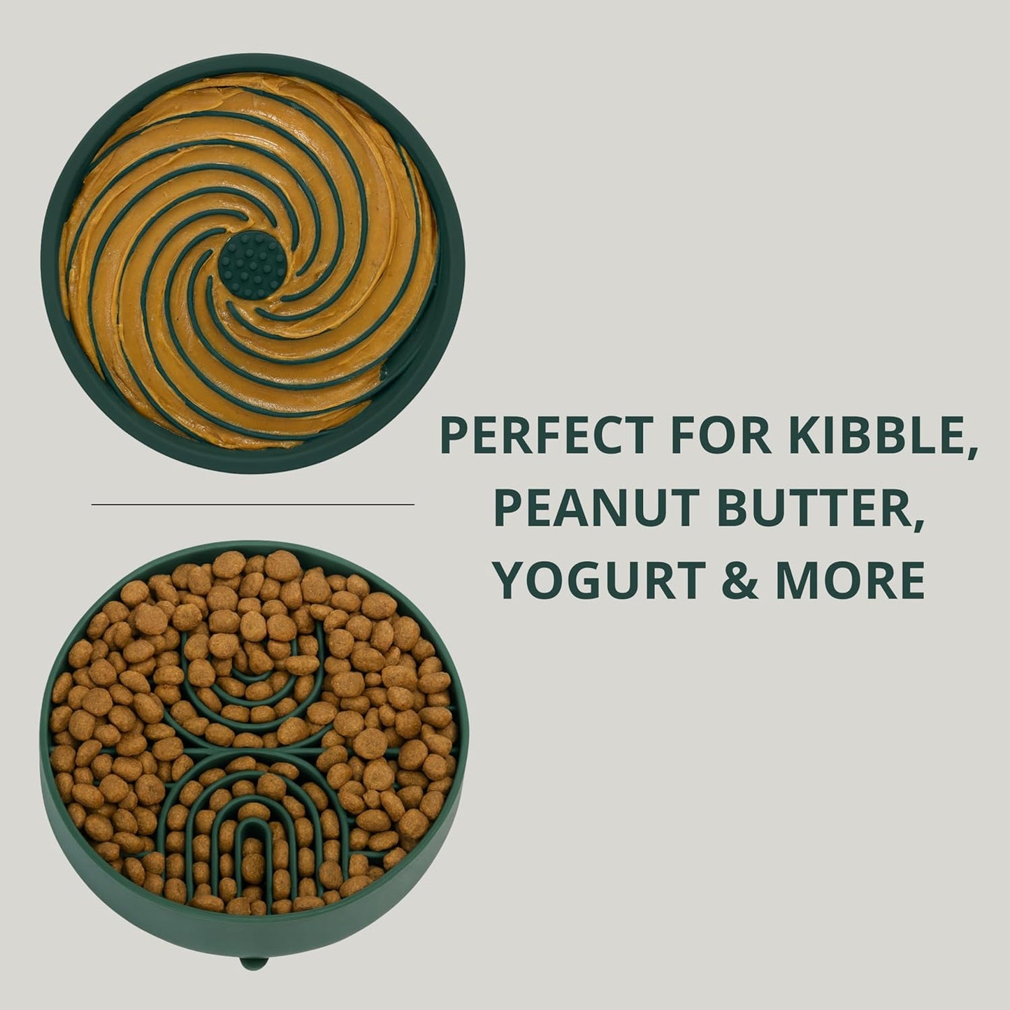 The Daily Bond 4-in-1 Dog Feeder – Slow Feeder Base with 3 Interchangeable Lick Mat Lids for Everyday Enrichment & Engagement– BPA-Free, Dishwasher-Safe Design