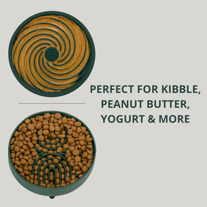 The Daily Bond 4-in-1 Dog Feeder – Slow Feeder Base with 3 Interchangeable Lick Mat Lids for Everyday Enrichment & Engagement– BPA-Free, Dishwasher-Safe Design