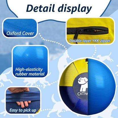 18/25 Inch Durable Herding Ball for Dogs - Rip-Resistant 1860D Oxford Fabric Cover, High-Energy Relief Chew Toy for Australian Shepherd, Border Collie, Large Breed Dogs (25" Herding Ball Set)