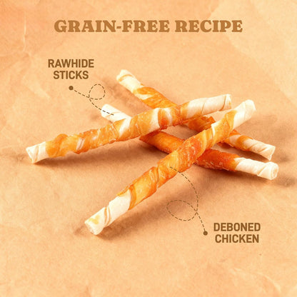 Chicken&Bullly Flavor Dog Chews Long Lasting Low Odor & High Protein Dog Snacks for Small Dogs & Puppies